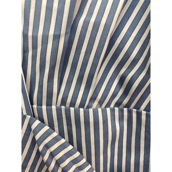 Vince Women's Furrow Stripe Wrap Shirt Dress Blue White Collared Size Small - Picture 6 of 9